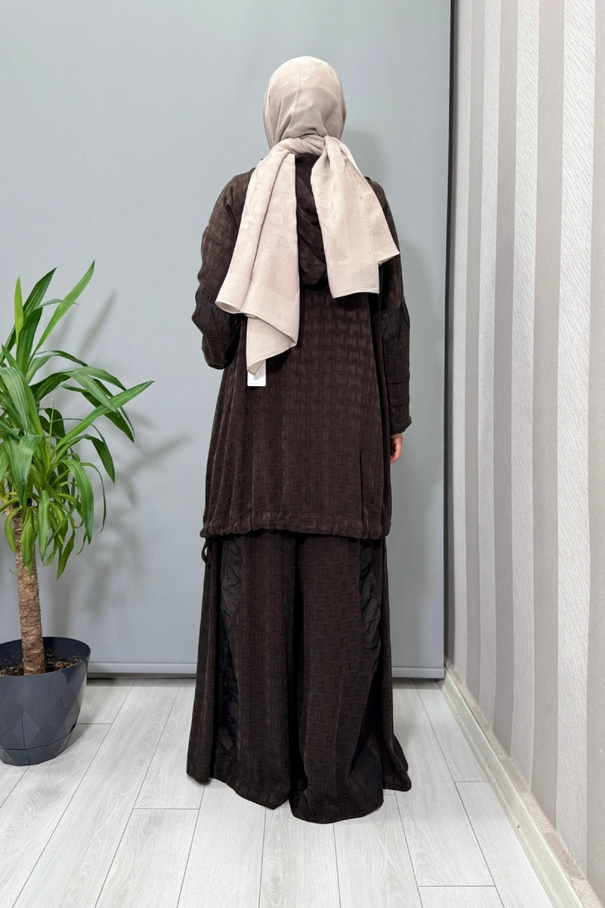 Misswhence İpek Tunik Pantolon Takım Kahve 38034