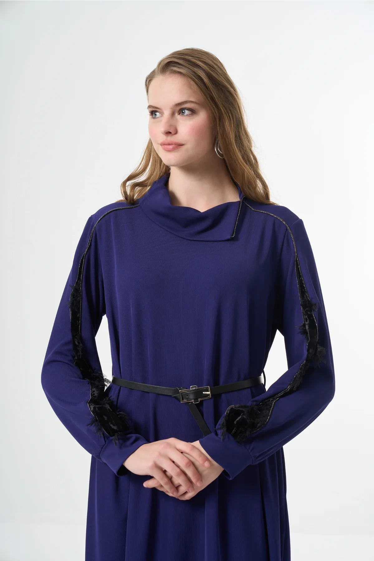 Misswhence Kadife Detaylı Elbise Saks 38800