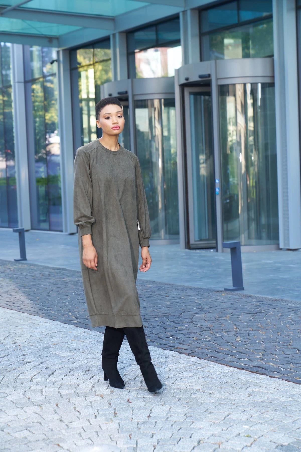 Misswhence Kadife Tunik Elbise 34002