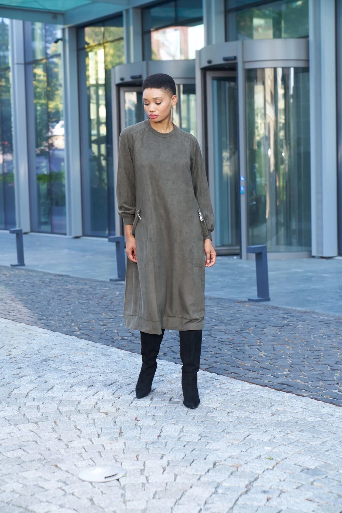 Misswhence Kadife Tunik Elbise 34002