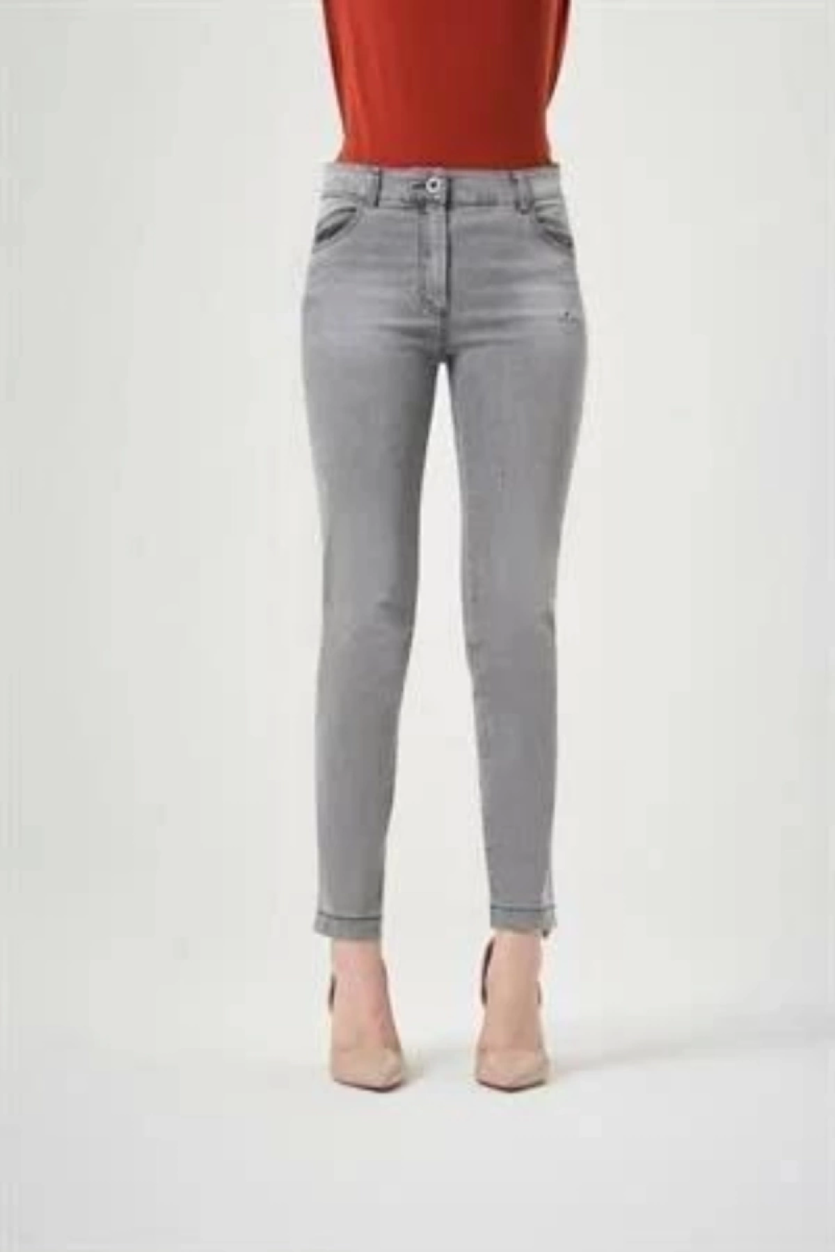 Misswhence Kot Pantolon Gri 32124