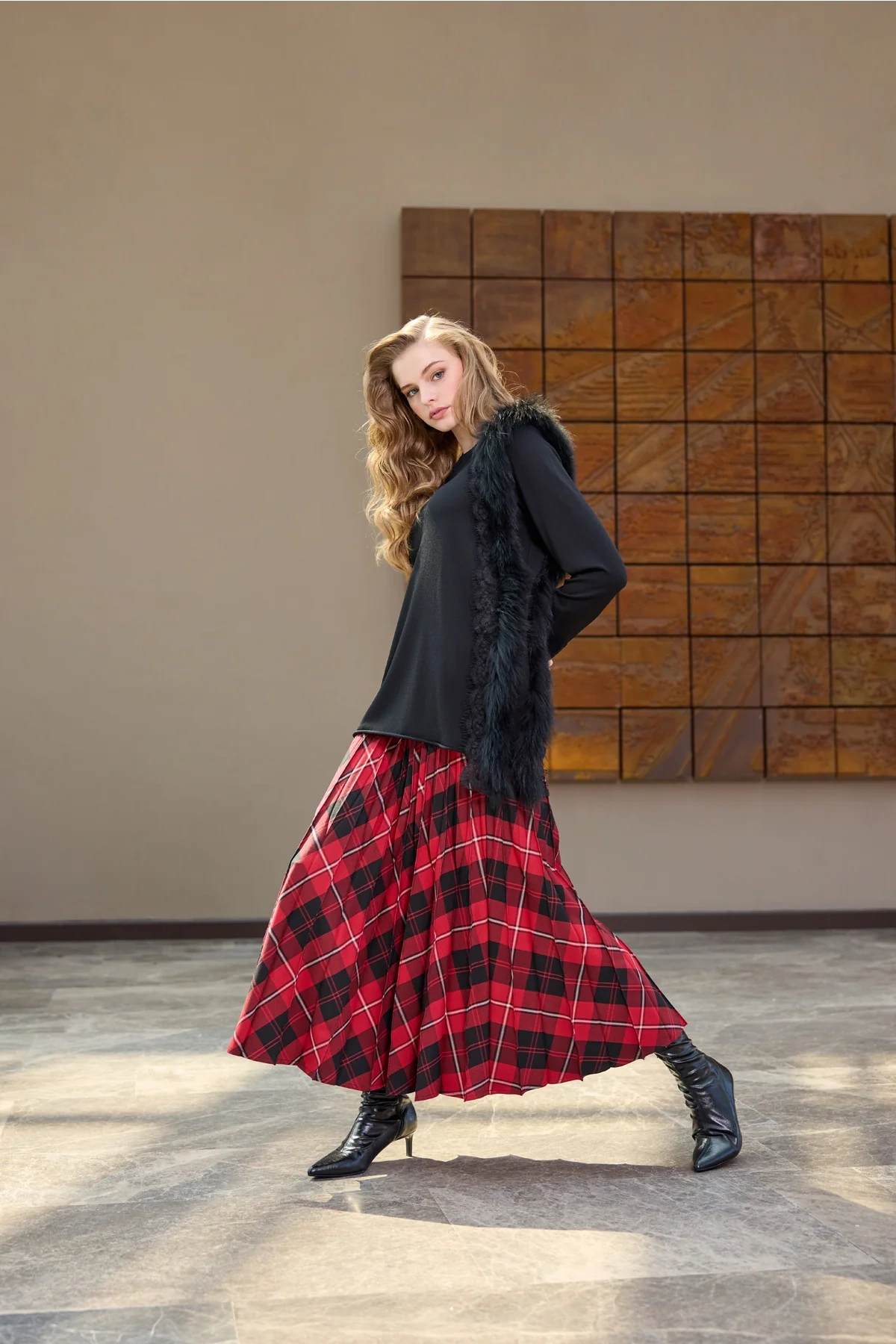 Misswhence Kürklü Triko Tunik Siyah Miss 268