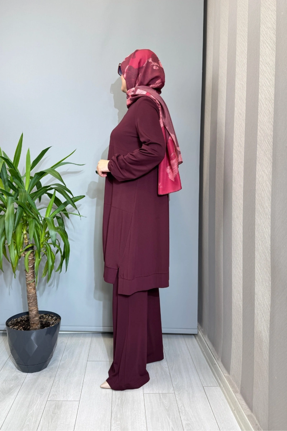 Misswhence Modal Penye Tunik Bordo 39030