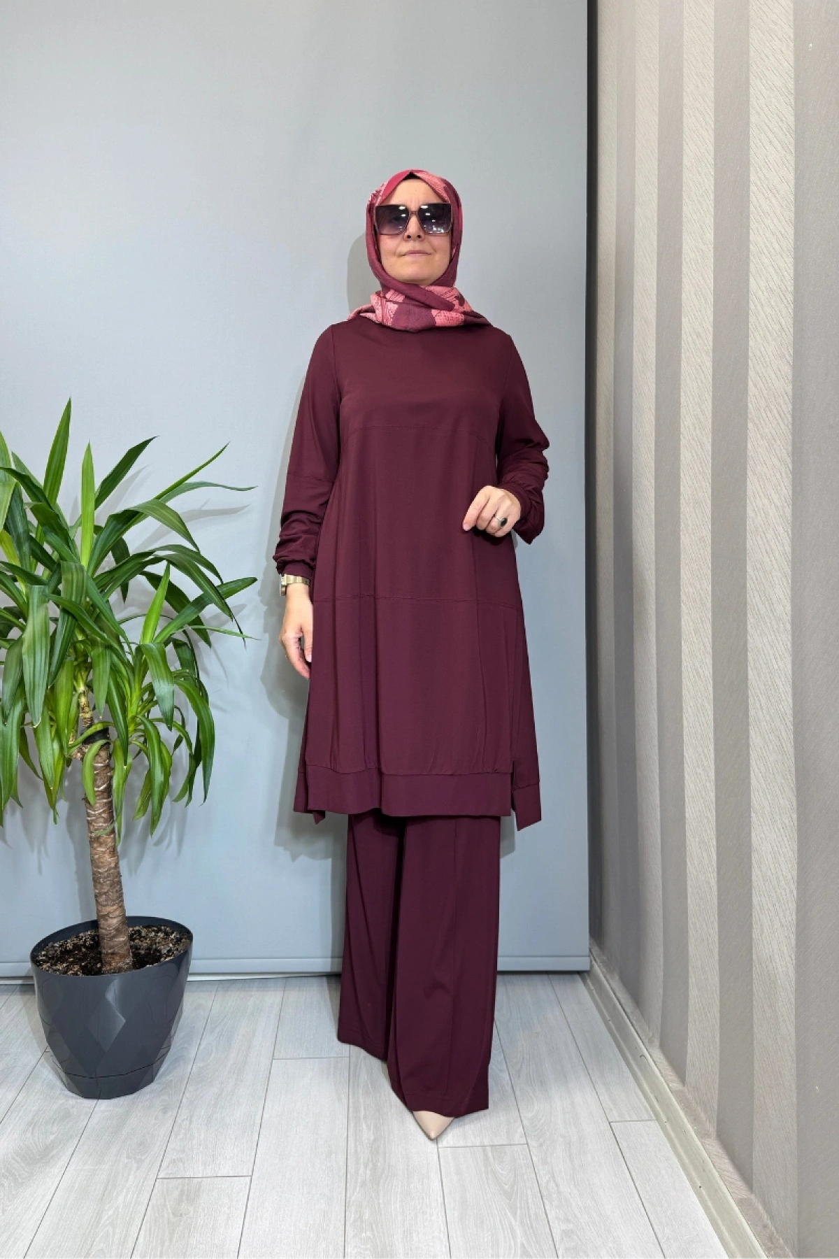 Misswhence Modal Penye Tunik Bordo 39030