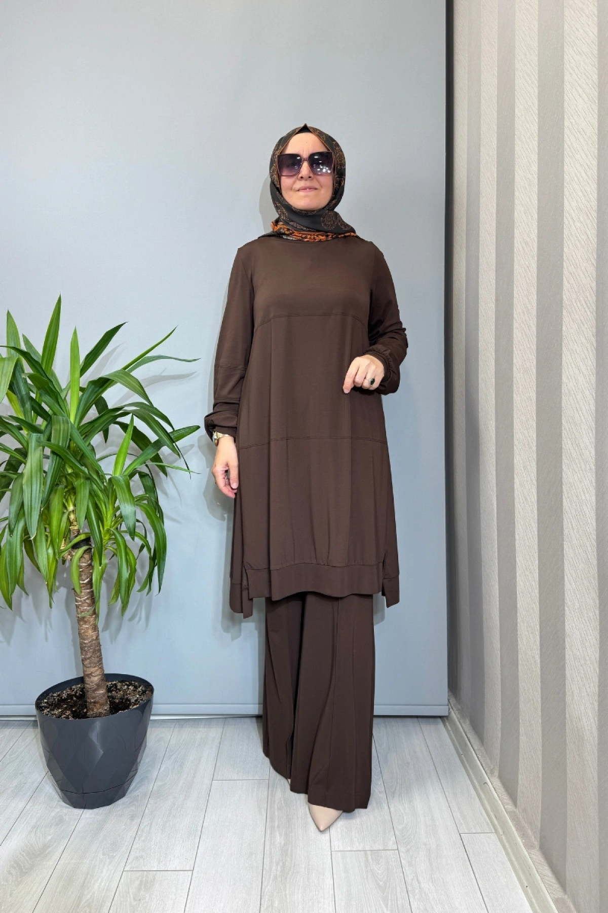 Misswhence Modal Penye Tunik Kahve 39030