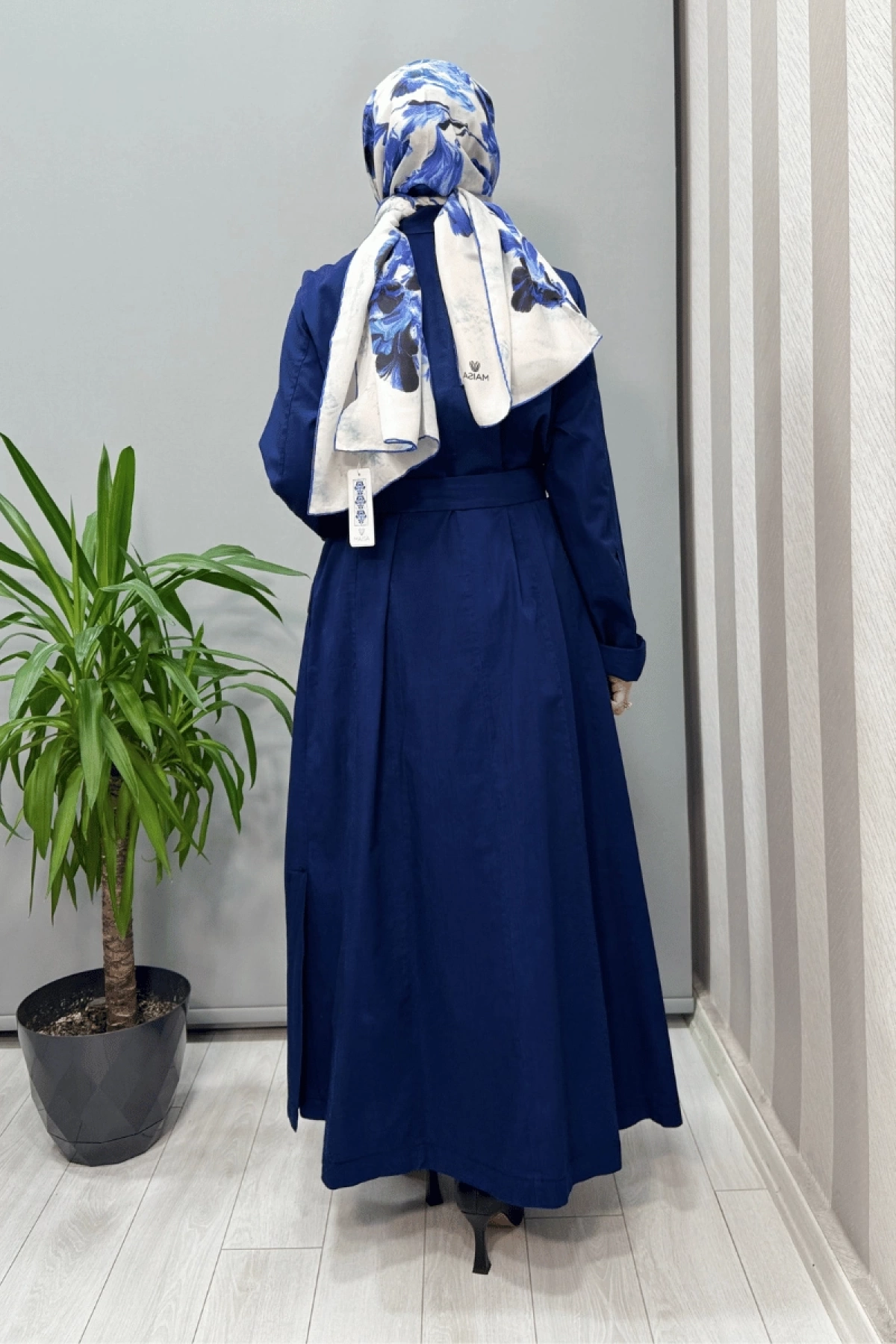 Misswhence Nakış Detaylı Denim Pardesü Lacivert 37501