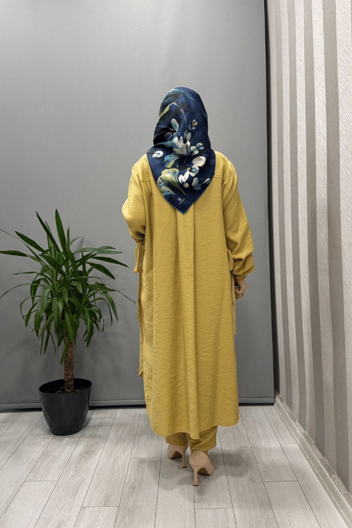 Misswhence Nakış Detaylı Gömlek Pantolon Takım Sarı 37301