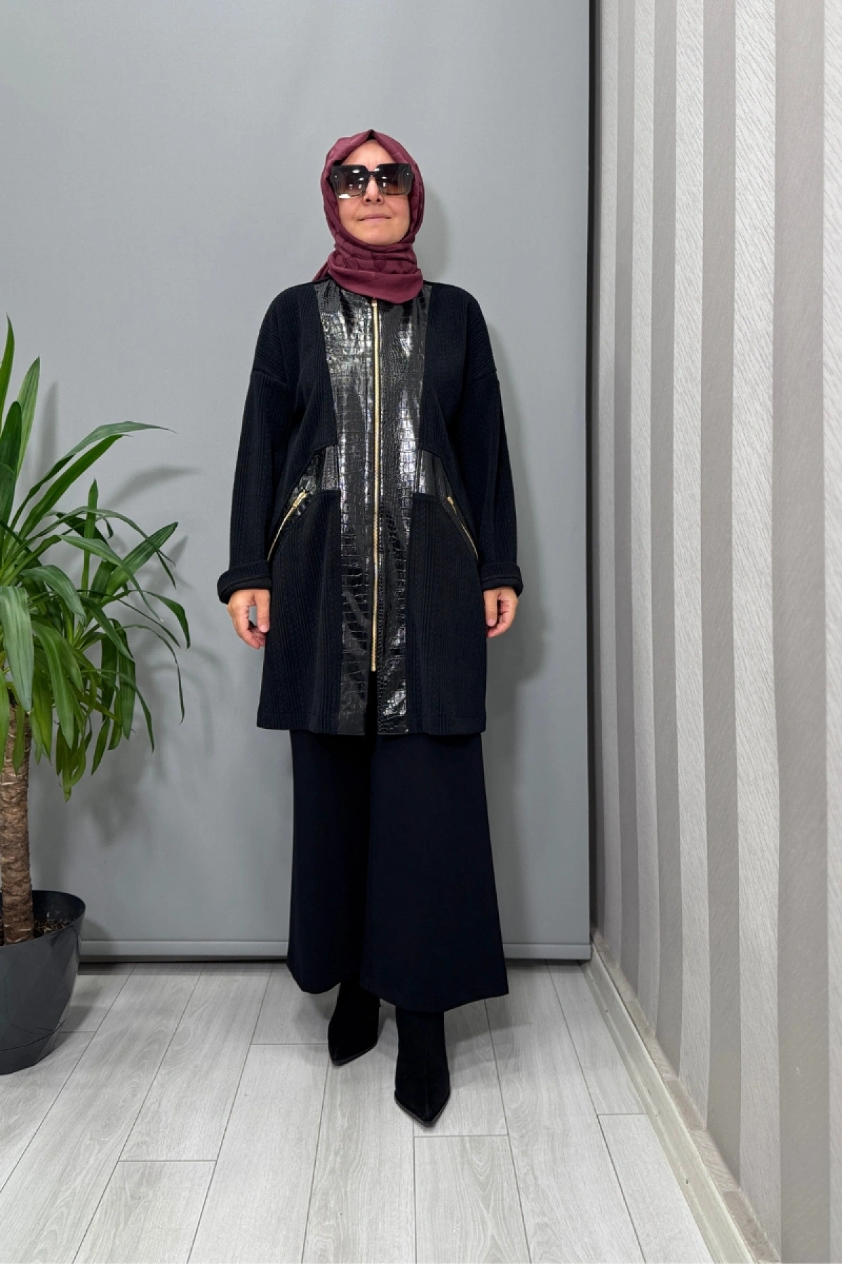 Mascara Önü Fermuarlı Ceket Siyah 56MK1115