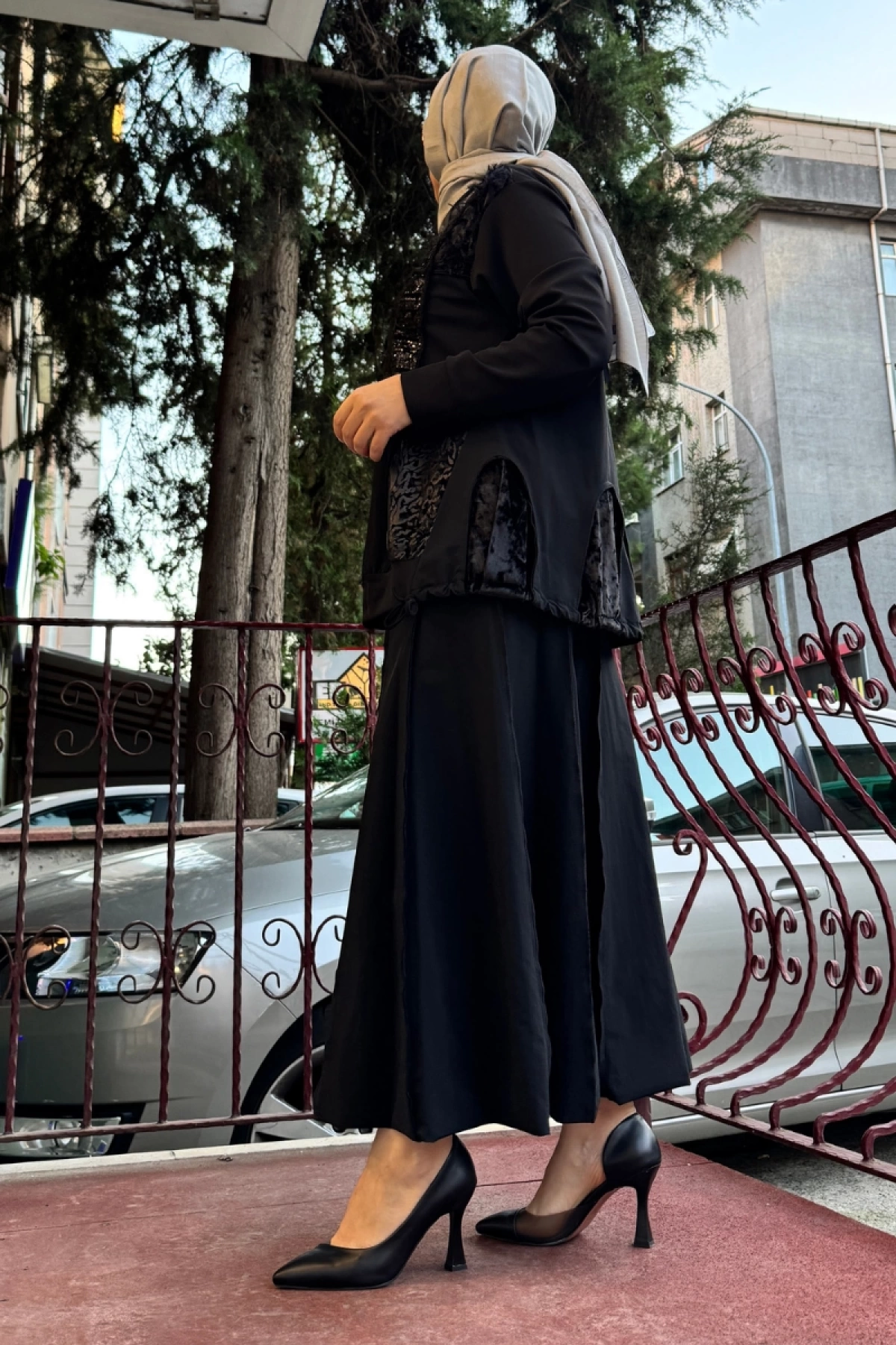 MissWhence Patchwork Etek Takım Siyah 36004