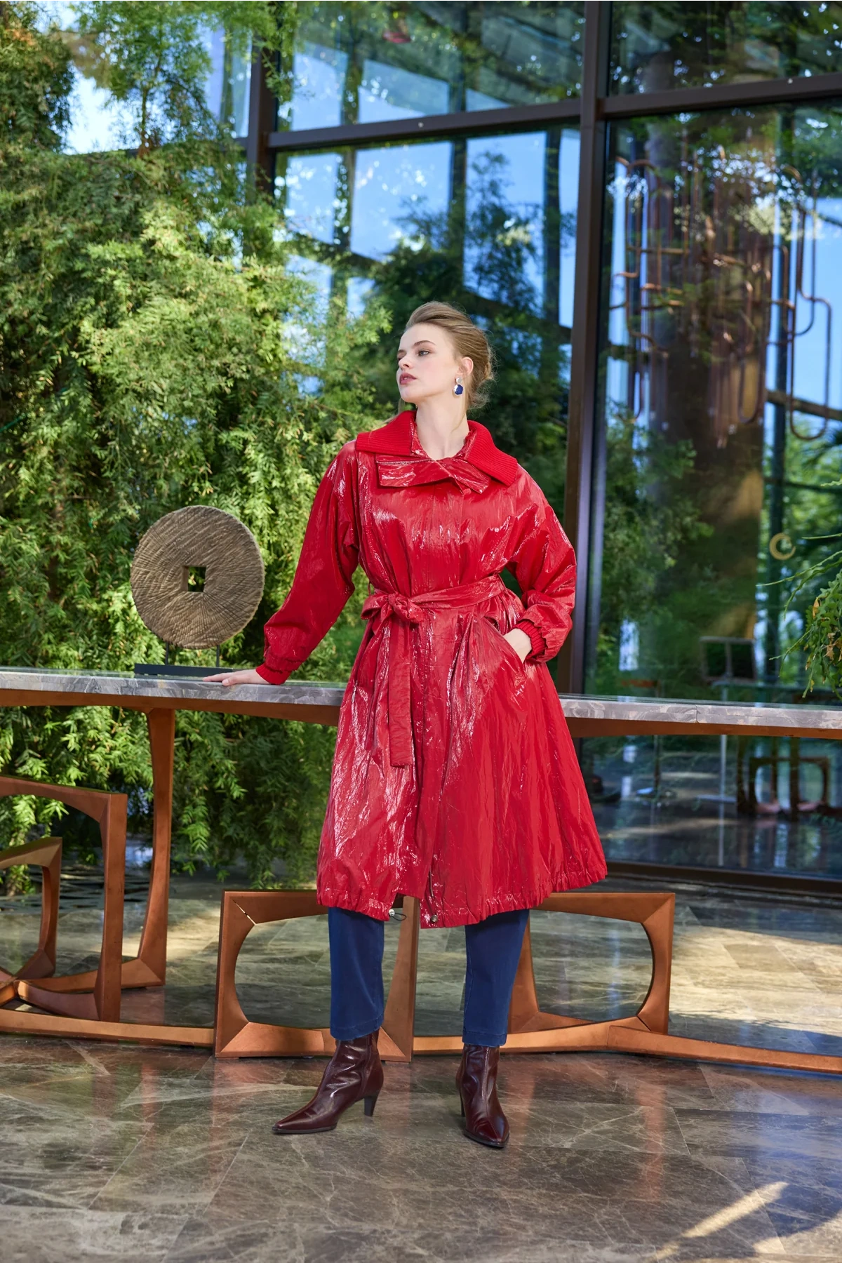Misswhence Rugan Trençkot Kırmızı 38401