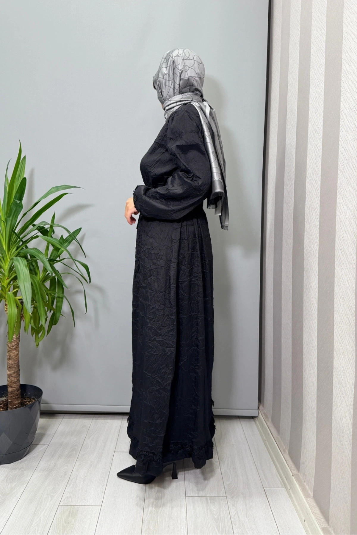 Misswhence Tafta Crush Elbise Siyah 38804