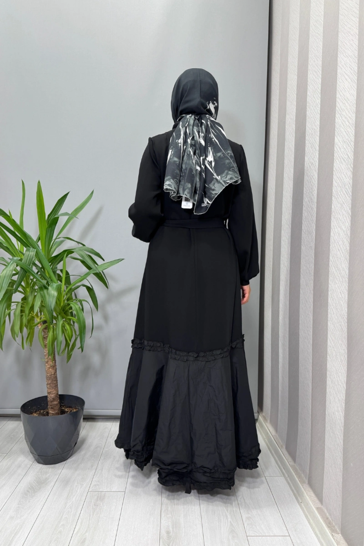 Misswhence Tafta Elbise Siyah 38826