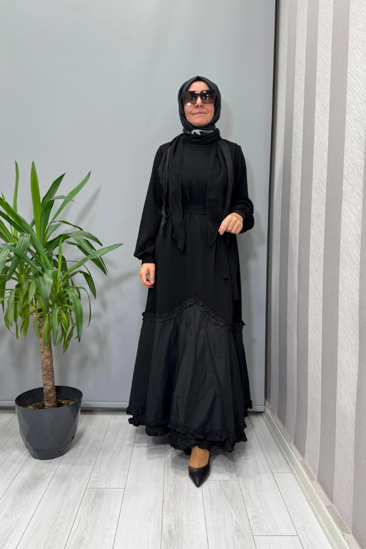 Misswhence Tafta Elbise Siyah 38826