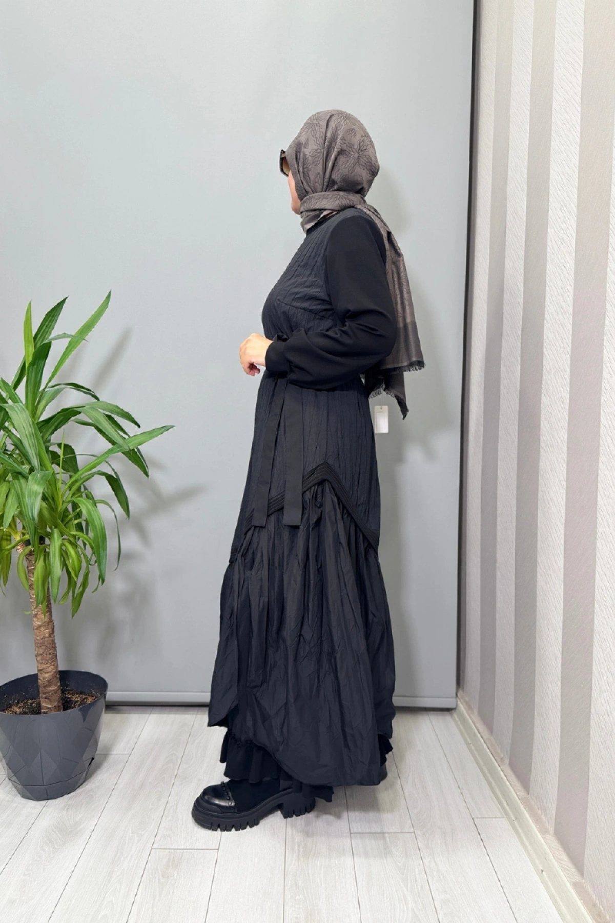 Misswhence Tafta Elbise Siyah 38831