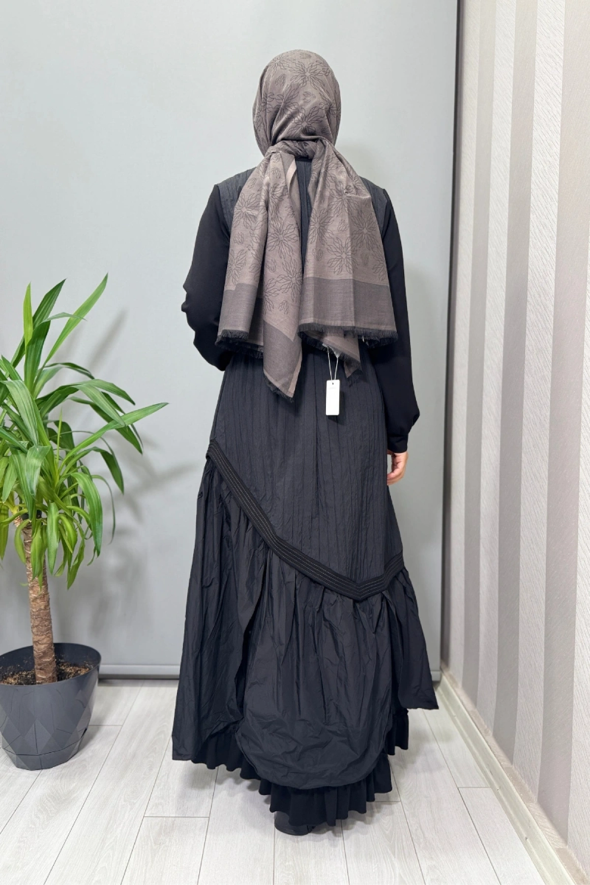 Misswhence Tafta Elbise Siyah 38831