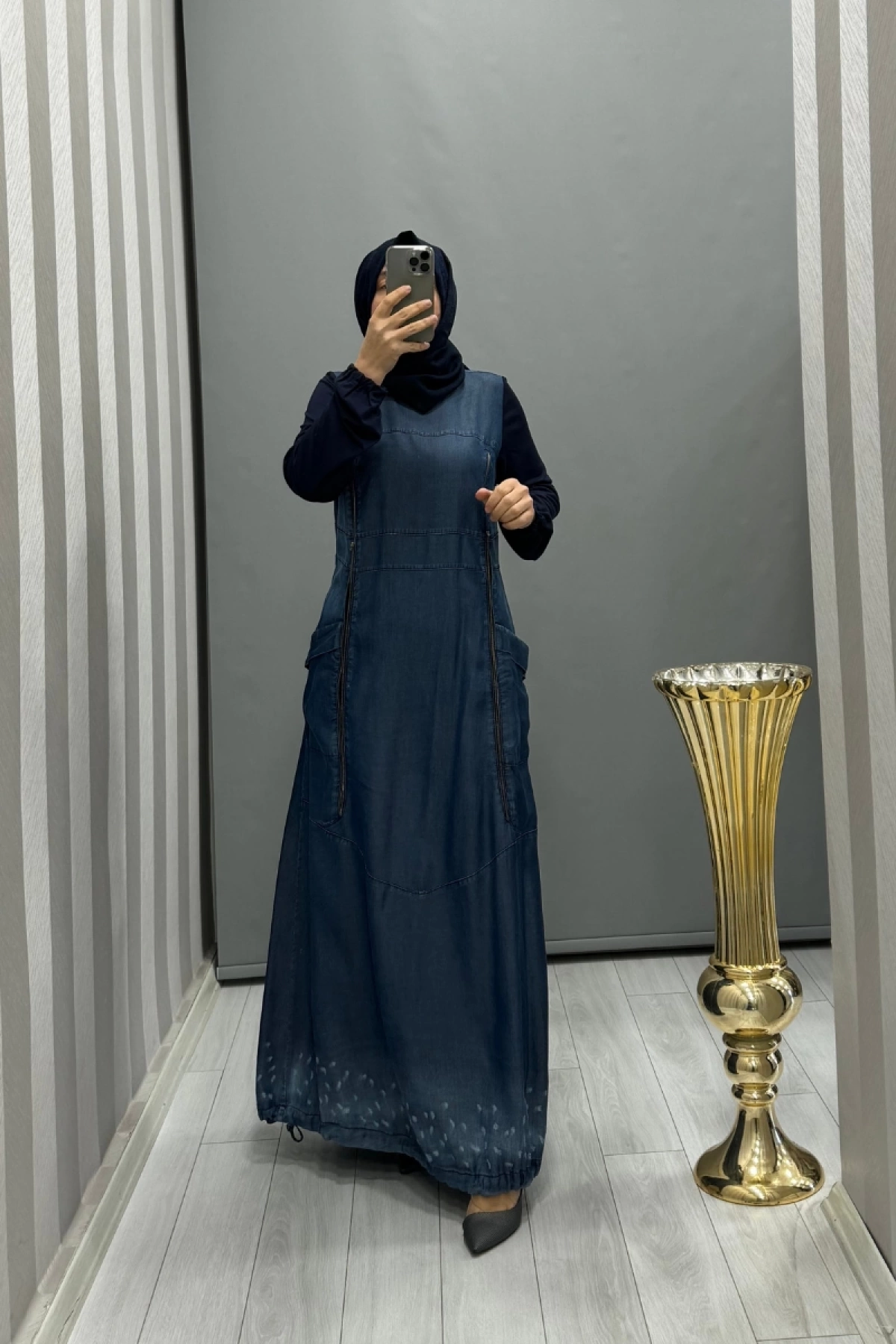 Misswhence Tencel Kot Elbise Lacivert 35807
