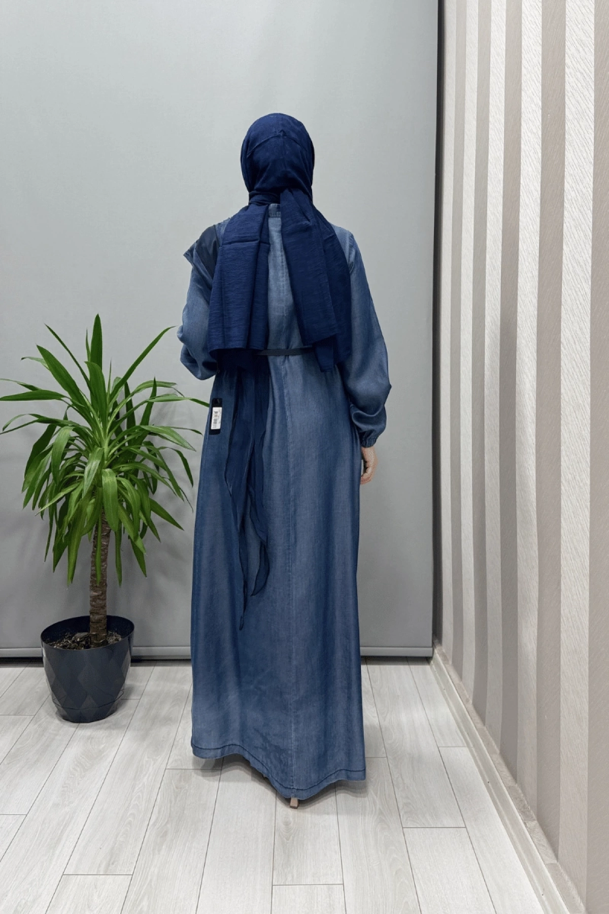Misswhence Tencel Kot Elbise Lacivert 37804