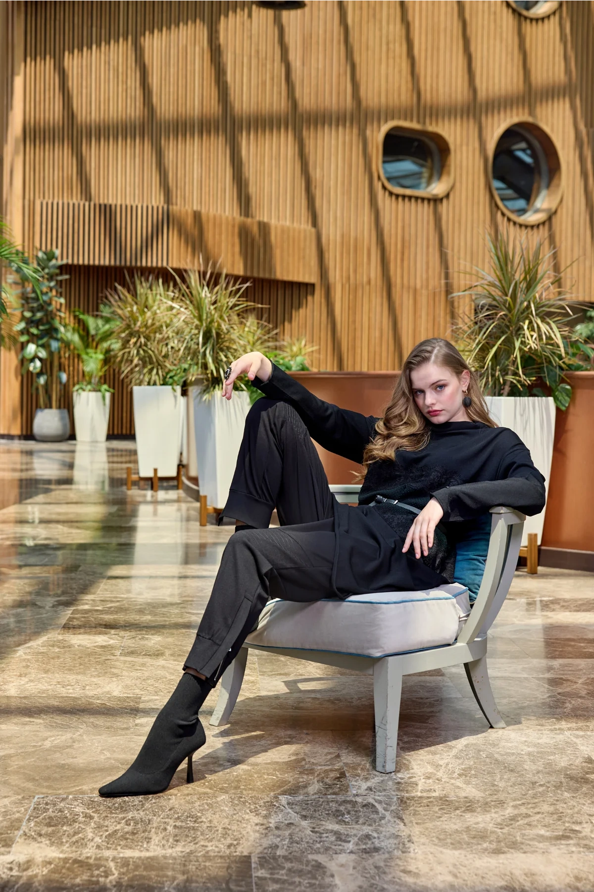 Misswhence Triko Dantel Detaylı Tunik Siyah Miss248