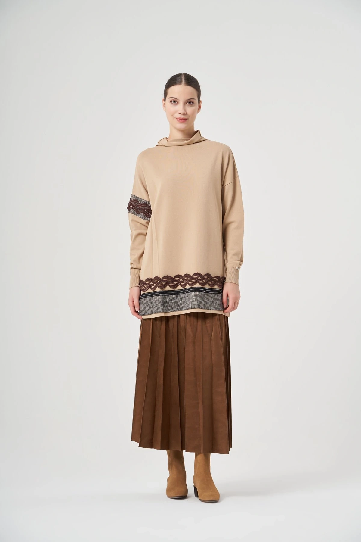 Misswhence Triko Tunik Camel Miss226