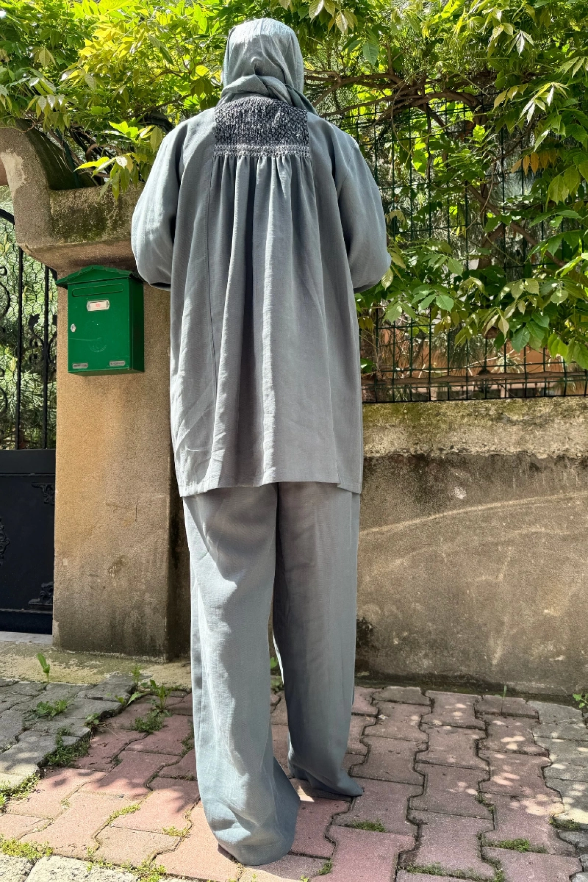 QOOQ Kroşeta Pantolon Petrol 24SS304
