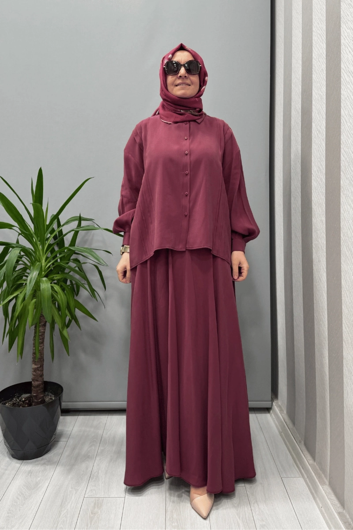 QOOQ Olbis Gömlek Mürdüm 25SS201