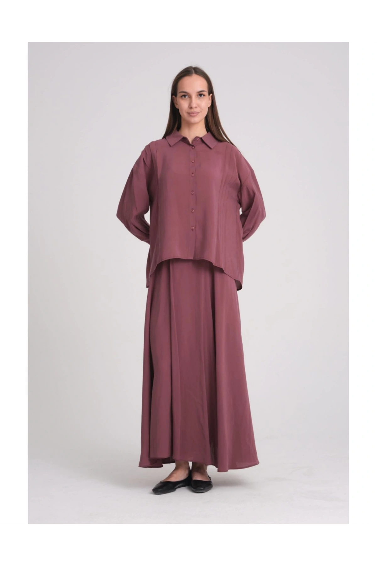 QOOQ Olbis Gömlek Mürdüm 25SS201