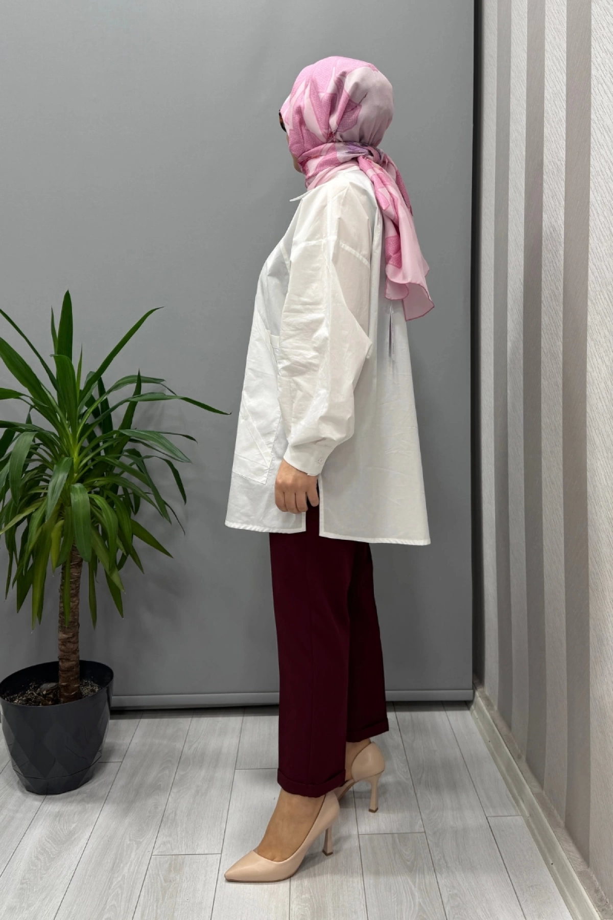 QOOQ Poplin Gömlek Beyaz 25SS204