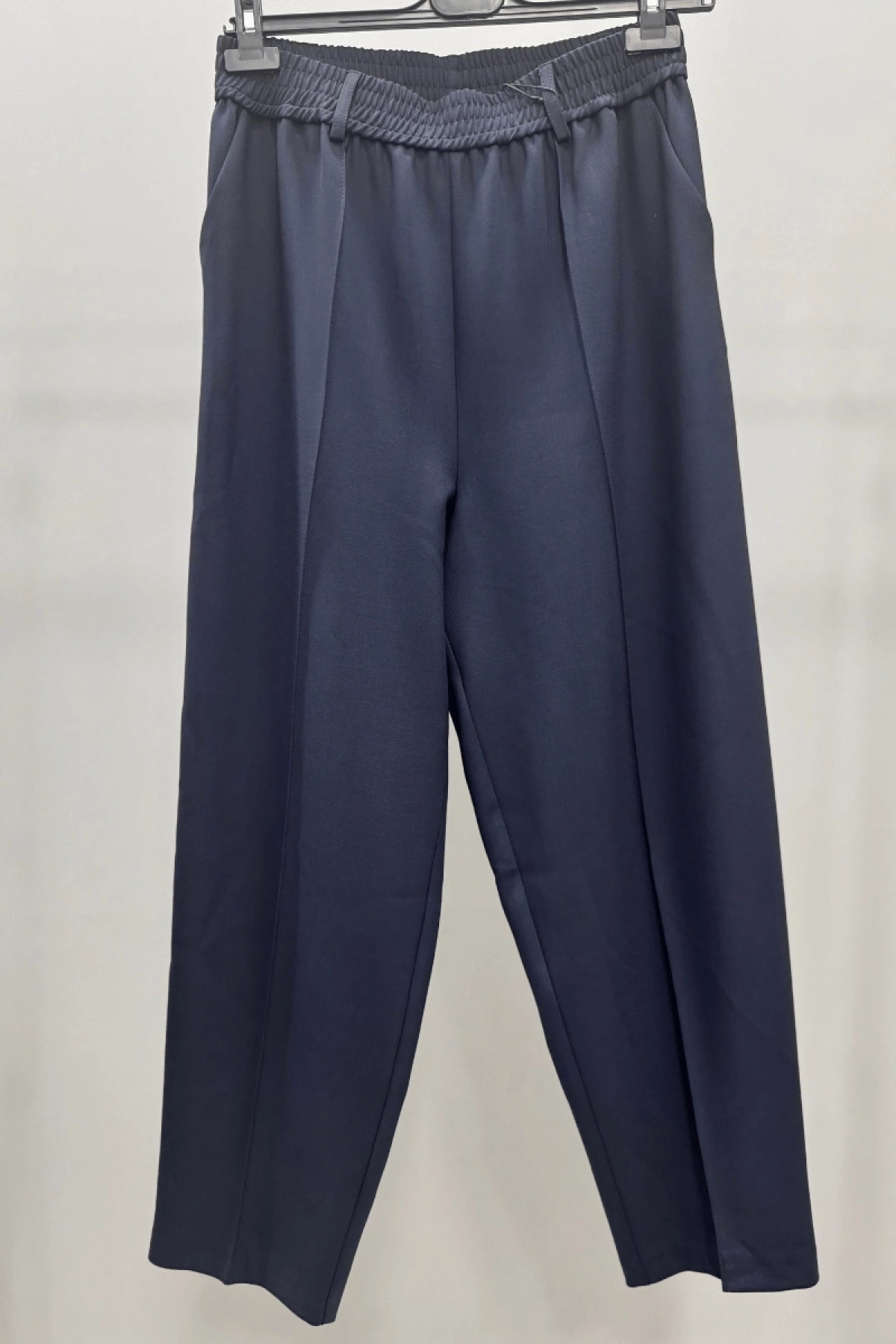 Sentez Angel Elastic Waist Bridged Pants Navy Blue 5583