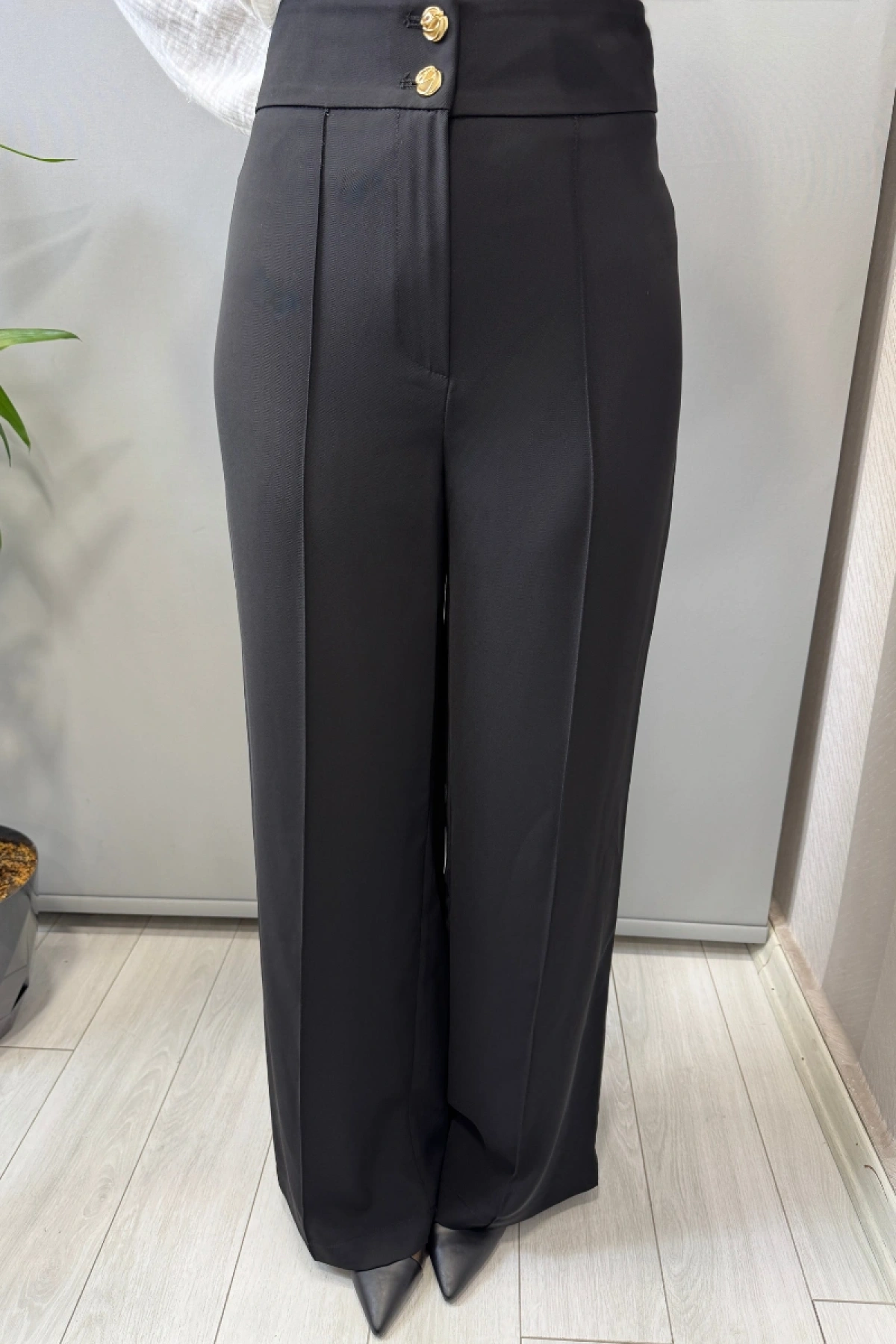 Sentez Arkası Lastikli Pantolon Siyah 5662