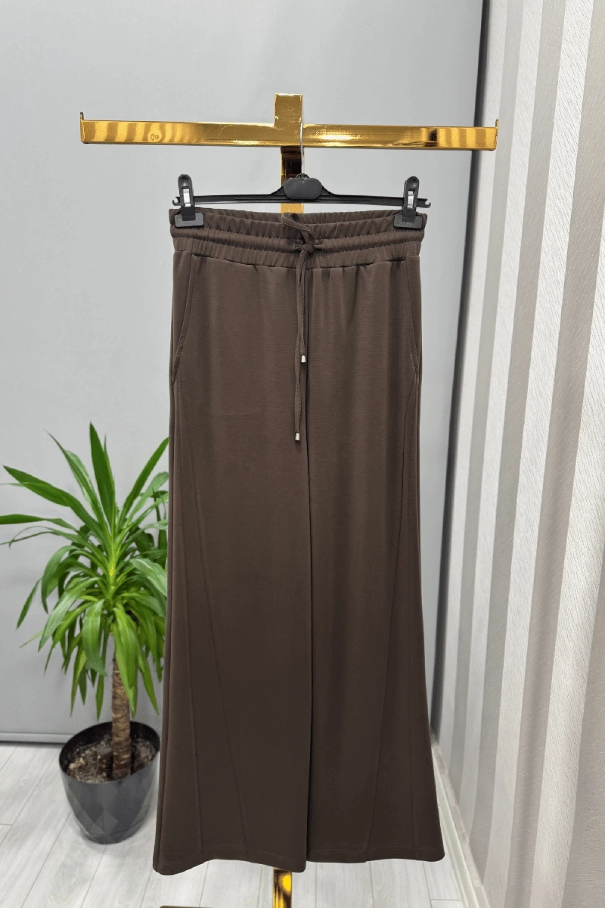 Sentez Divanna Modal Geniş Paça Pantolon Kahve 5584