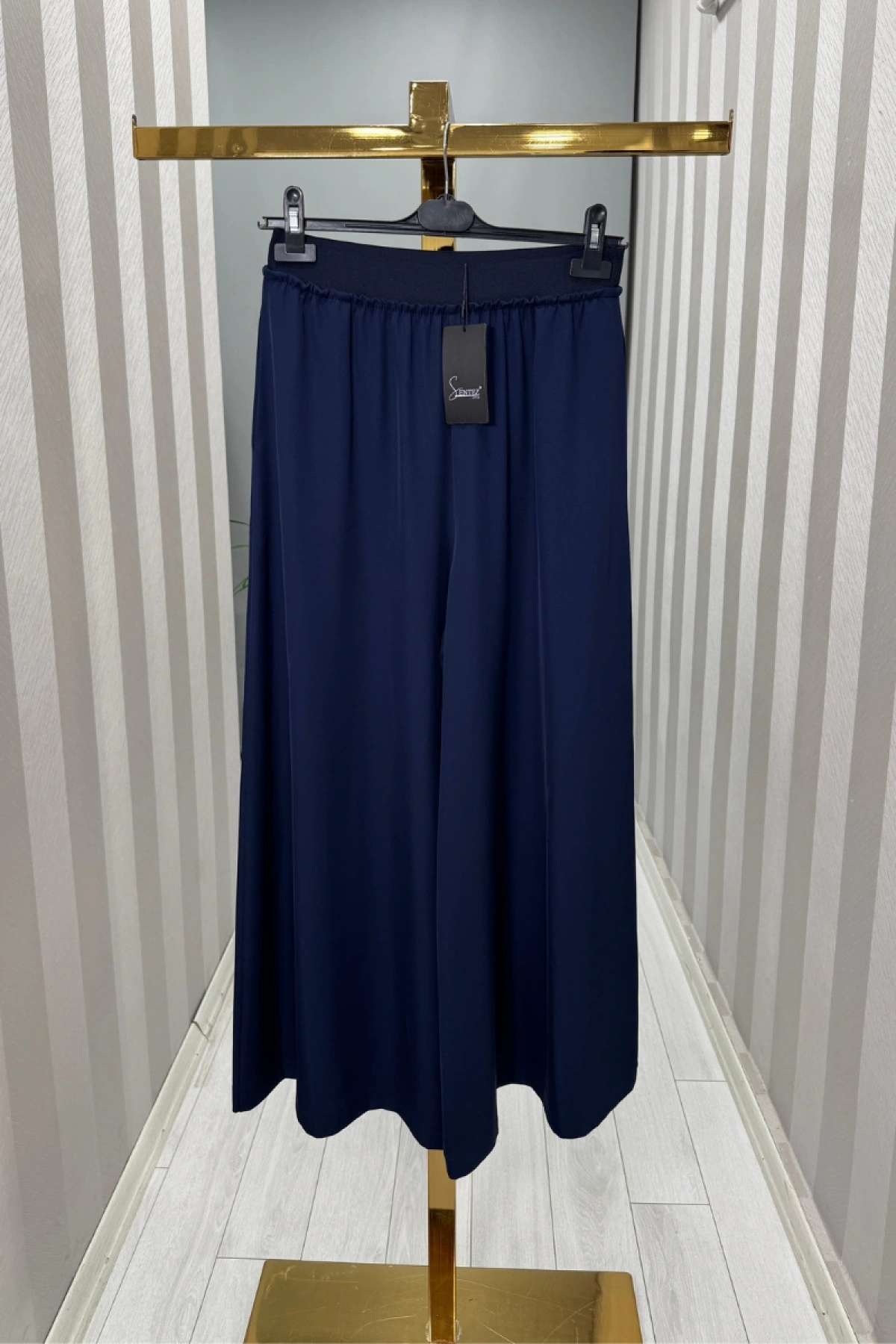 Sentez Logos Geniş Paça Pantolon Lacivert 5561