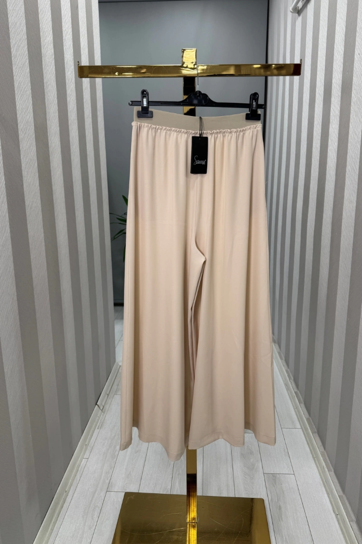 Sentez Logos Geniş Paça Pantolon Taş 5561
