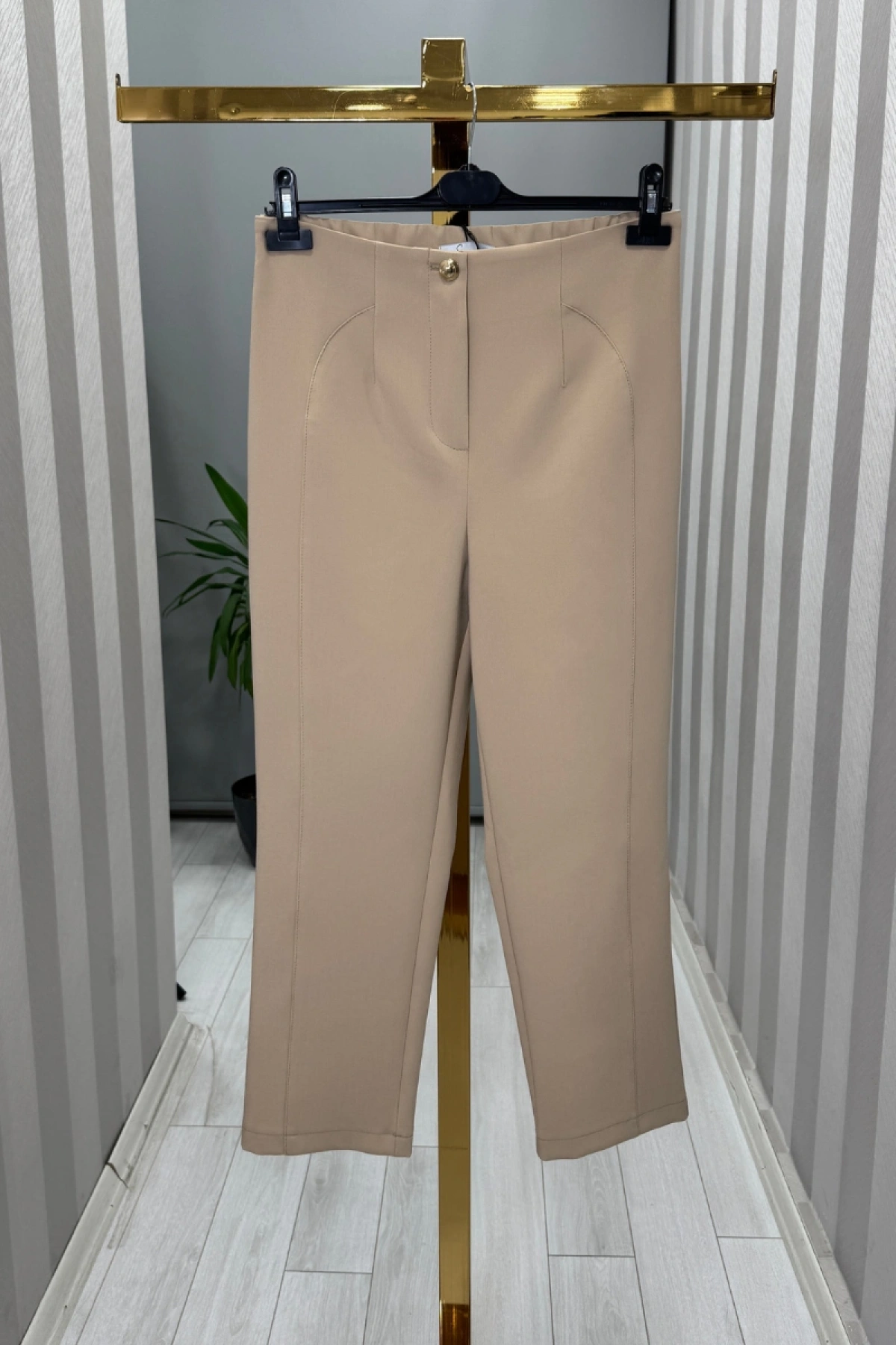 Sentez Milano Boru Boru Paça Pantolon Bej 5603