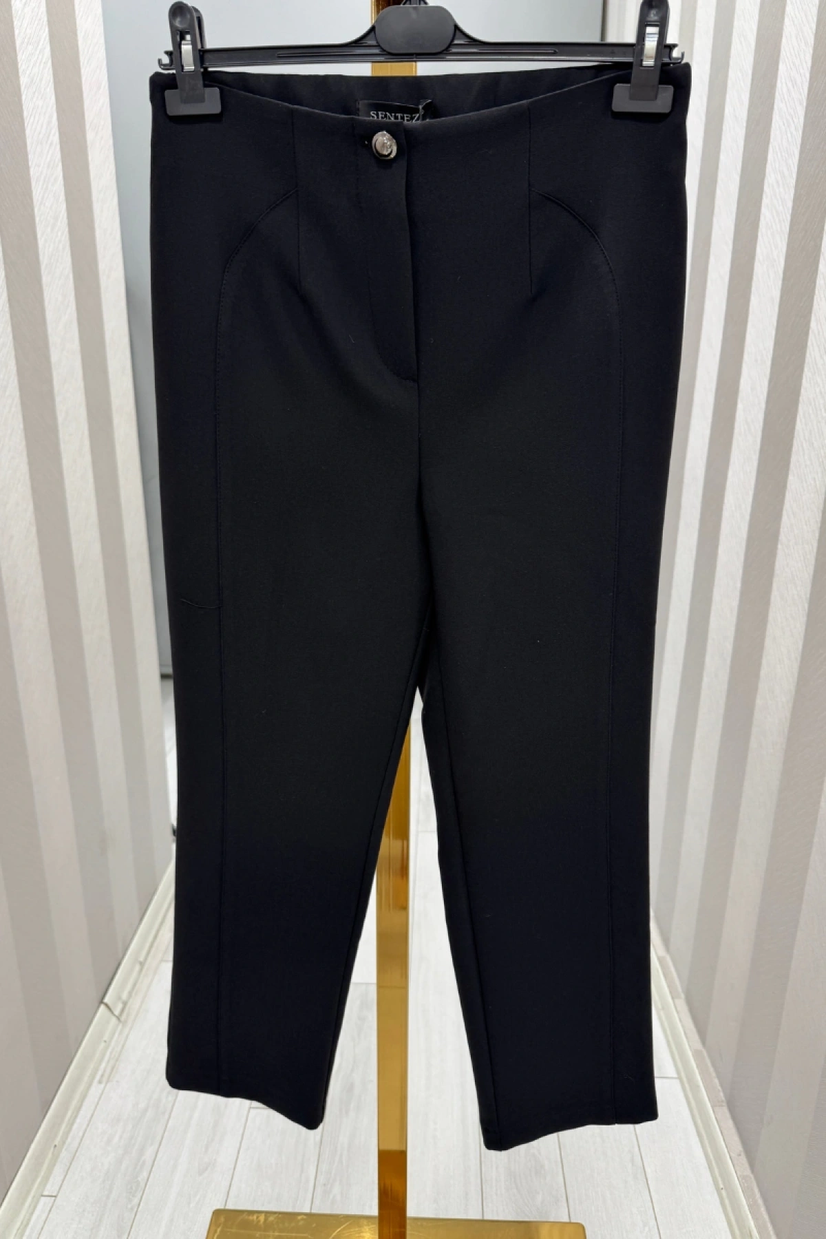 Sentez Milano Boru Boru Paça Pantolon Siyah 5603