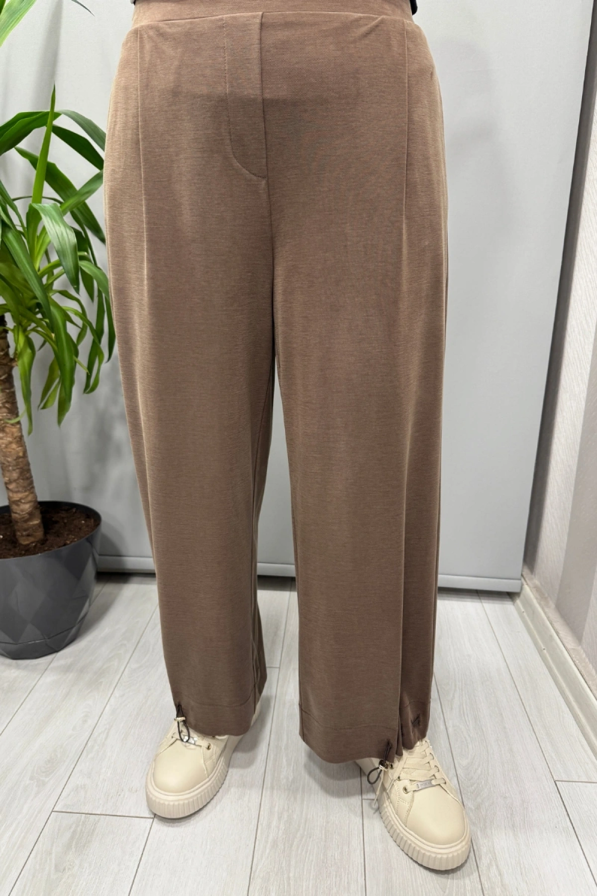 Sentez Paçası Kapsüllü Aura Şalvar Kahve 5615