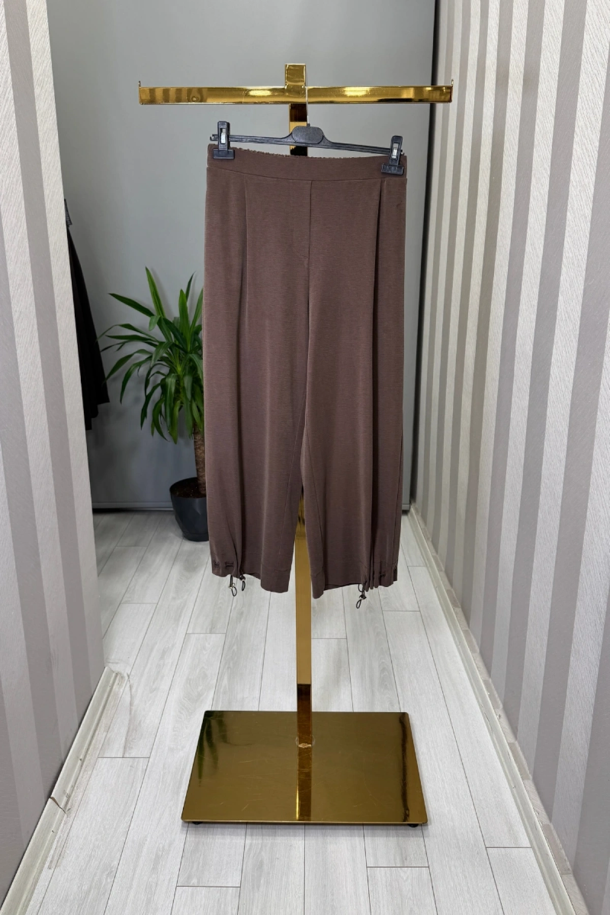 Sentez Paçası Kapsüllü Aura Şalvar Kahve 5615