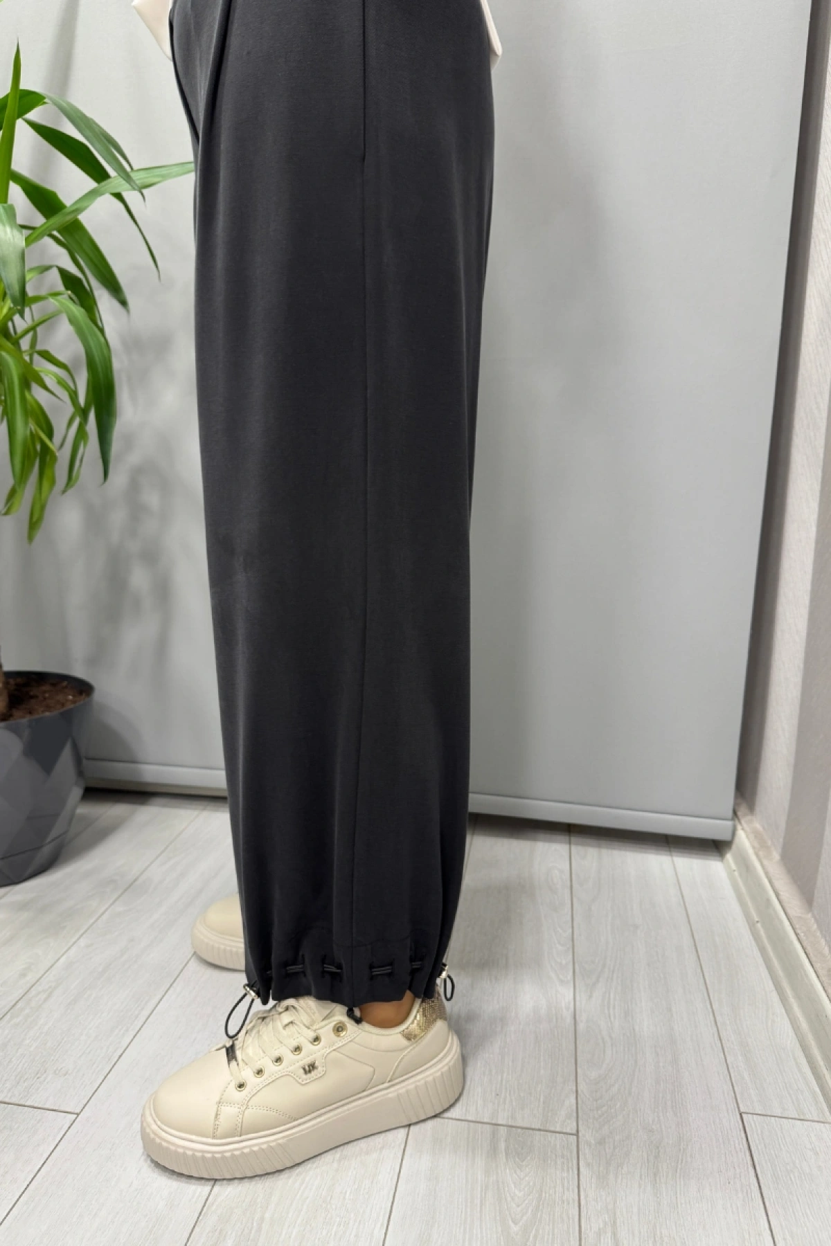 Sentez Paçası Kapsüllü Aura Şalvar Siyah 5615