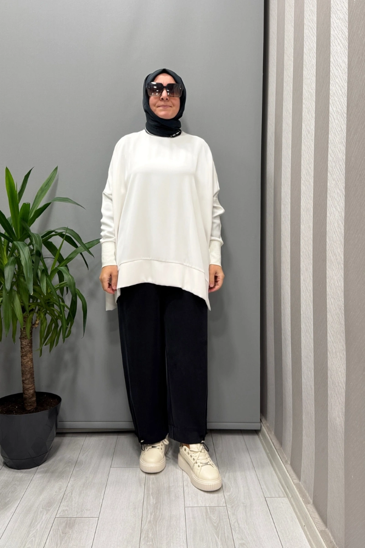 Sentez Paçası Kapsüllü Aura Şalvar Siyah 5615