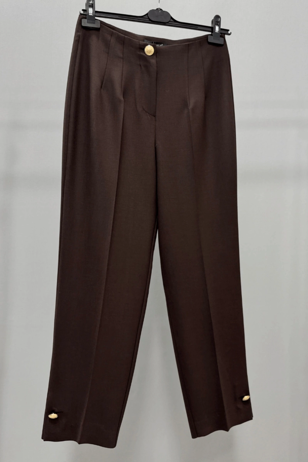 Sentez Paradise Leg Button Darted Pants Brown 5566