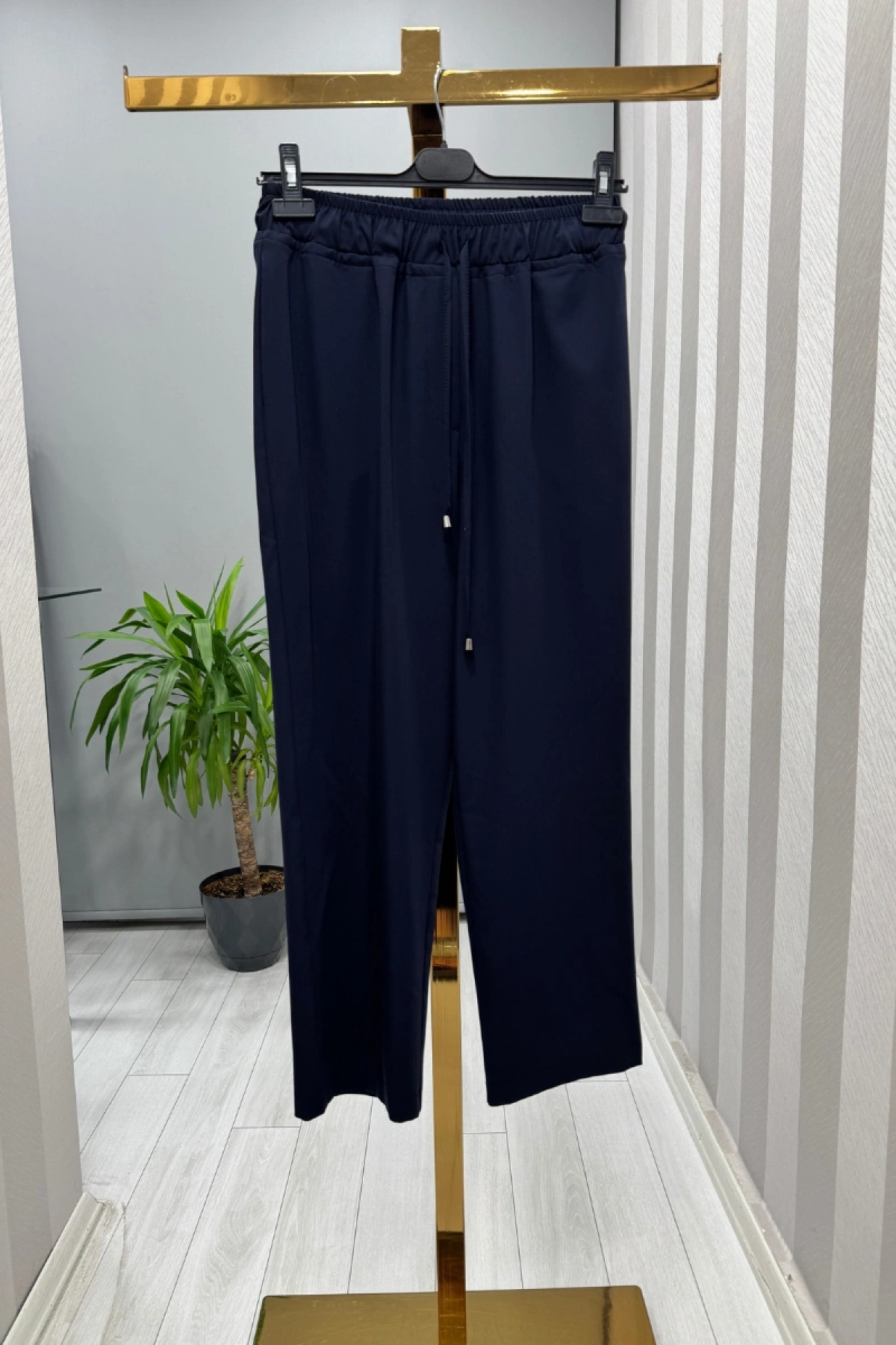 Sentez Vega Beli Lastikli Pantolon Lacivert 5660