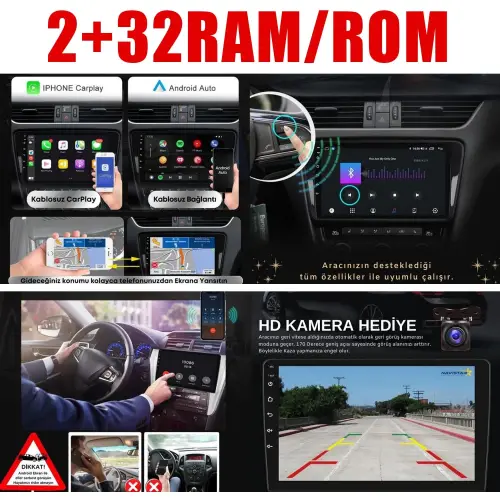 Android Multimedya Ekran 9 İnç 2+32GB Carplay ES-P8006