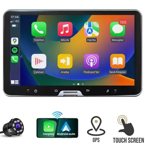 Android Multimedya Ekran Dönen Kafa 10 İnç 2+32GB Carplay ES-P8008