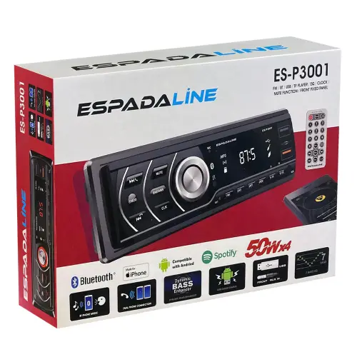 ES-P3001 Oto Teyp 4x50 Watt Bluetooth Dual Usb Tf Aux App Kontrol