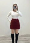 KEMER DETAYLI ŞORT ETEK