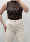 LEOPAR KOLSUZ BLUZ