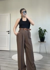 SÜET KEMERLİ TASARIM PANTOLON