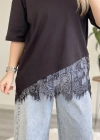 TİŞÖRT - ETEK UCU DANTELLİ