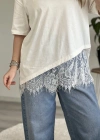TİŞÖRT - ETEK UCU DANTELLİ
