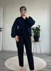 FIRFIR DETAYLI PAMUKLU ŞİFON BLUZ