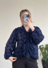 FIRFIR DETAYLI PAMUKLU ŞİFON BLUZ
